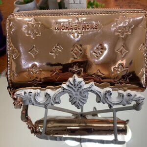 Michael Kors Rose Gold Metallic Wallet or Clutch